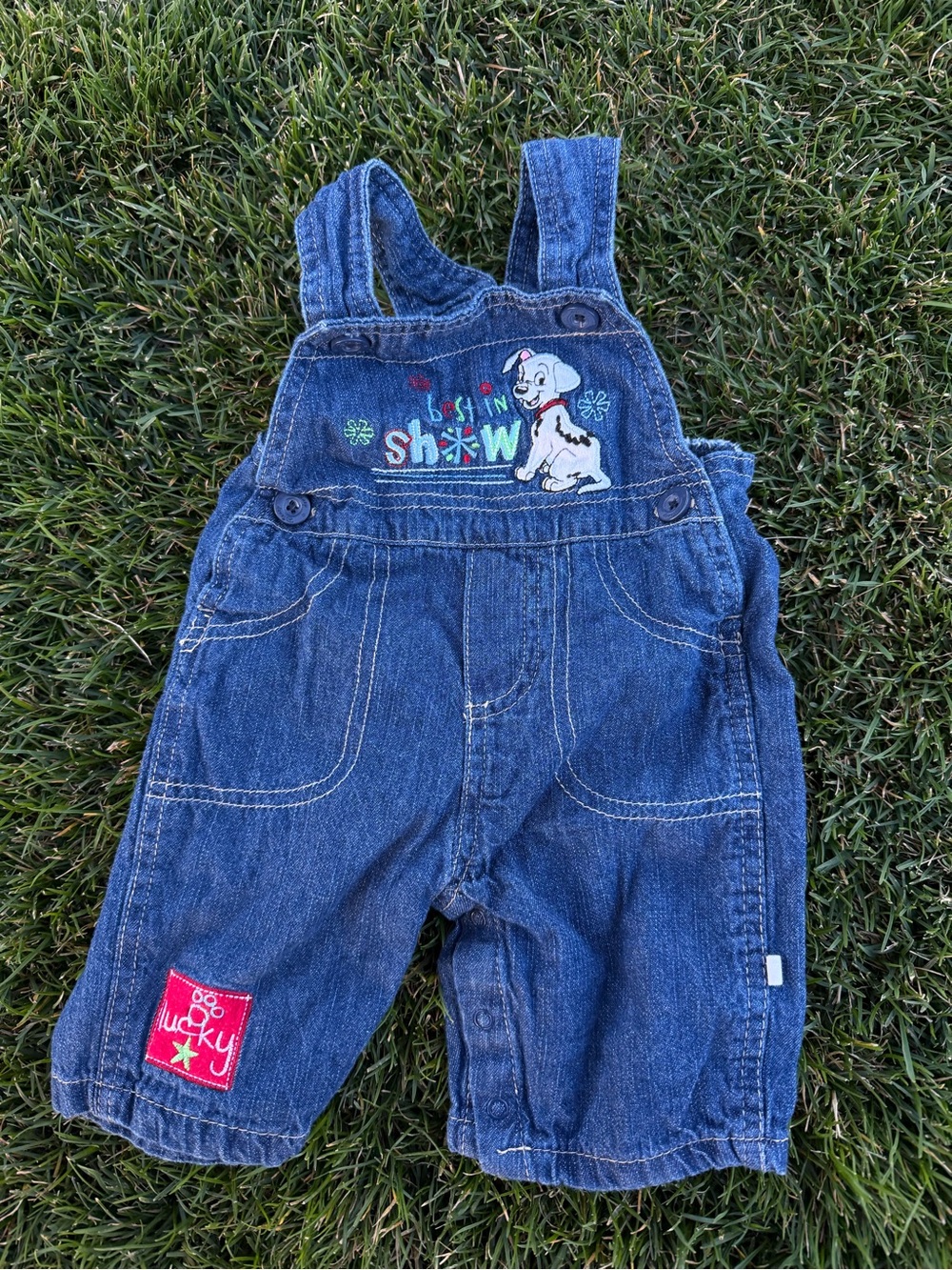 Vintage Disney 101 Dalmatians denim infant overalls size 3M